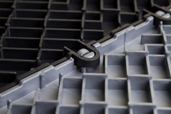 Big Floors GarageTrac Diamond pattern tile providing non-slip traction in workshop.