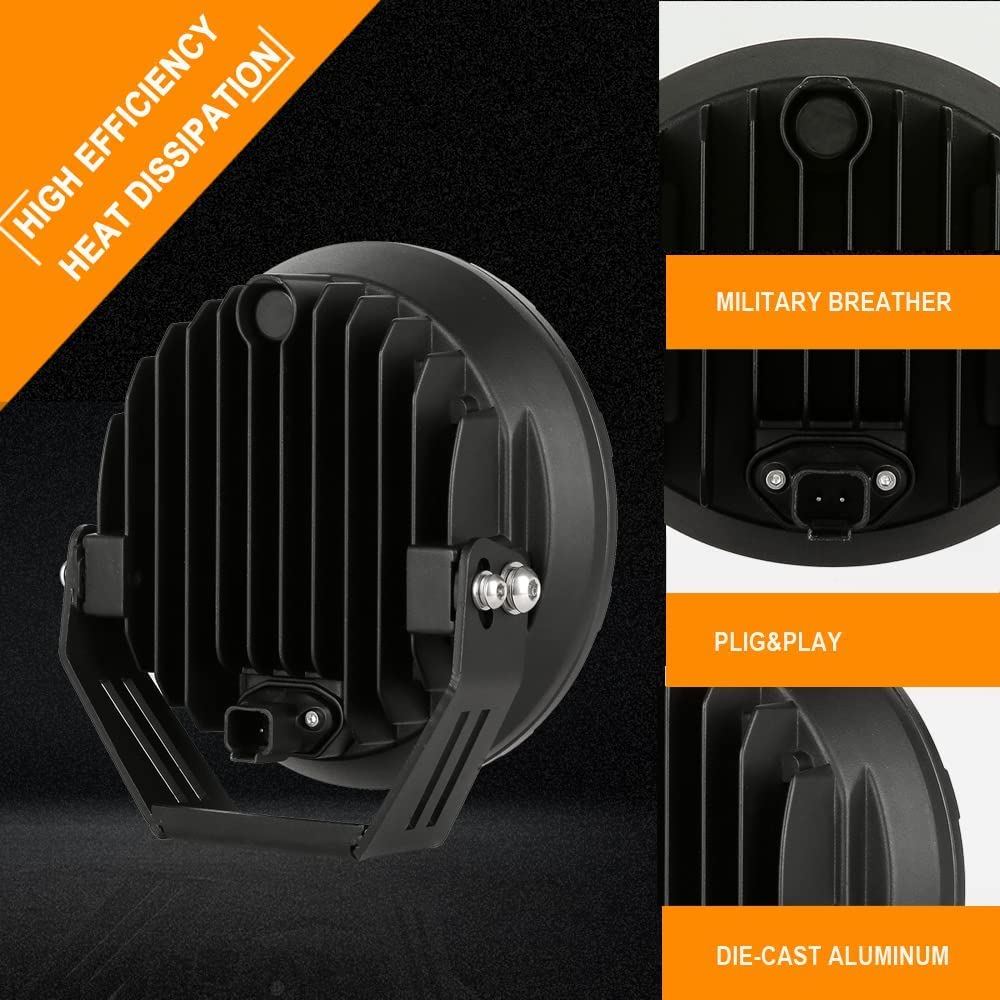 BIGLION.X round LED light mounted on vehicle for enhanced night driving