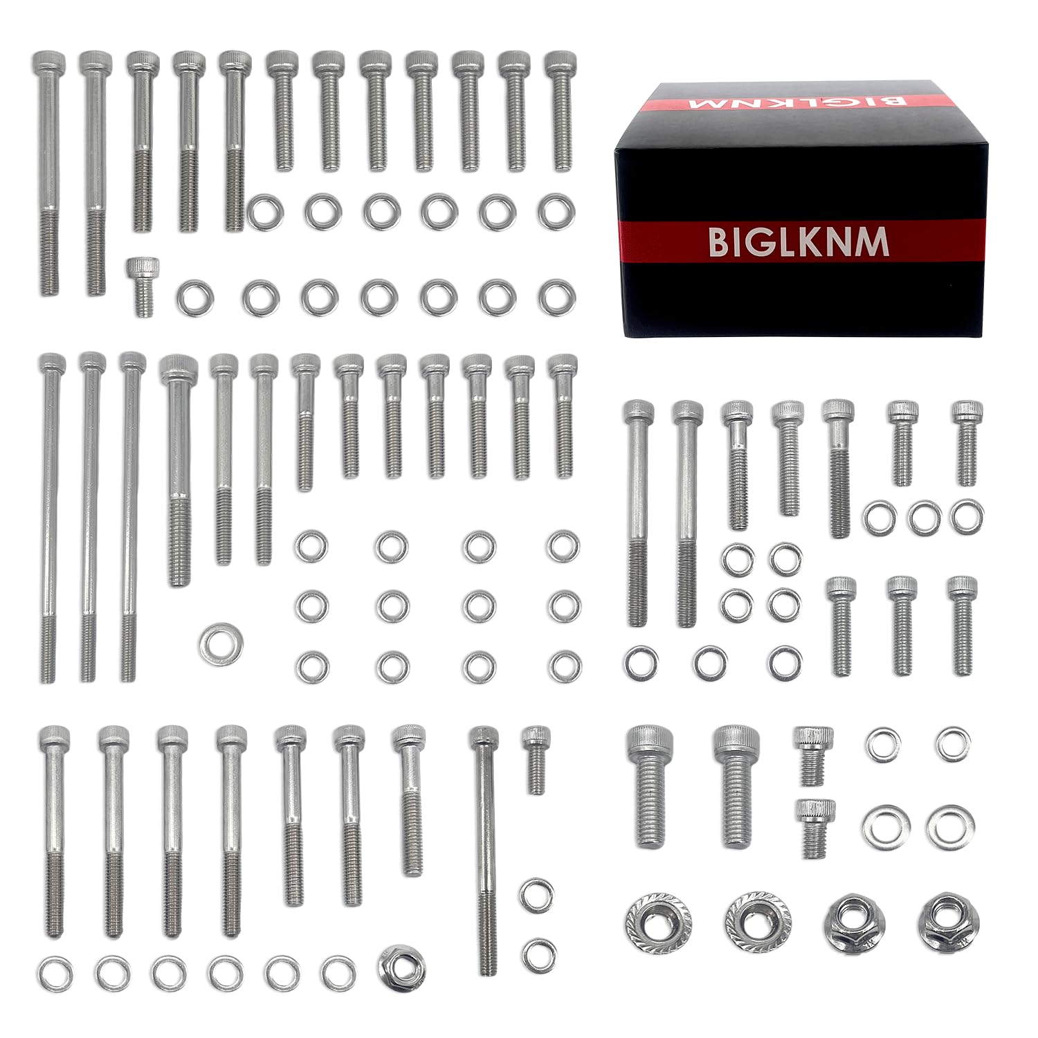 BIGLKNM 102pcs engine bolt kit for Honda TRX400EX, ready for reliable installation.