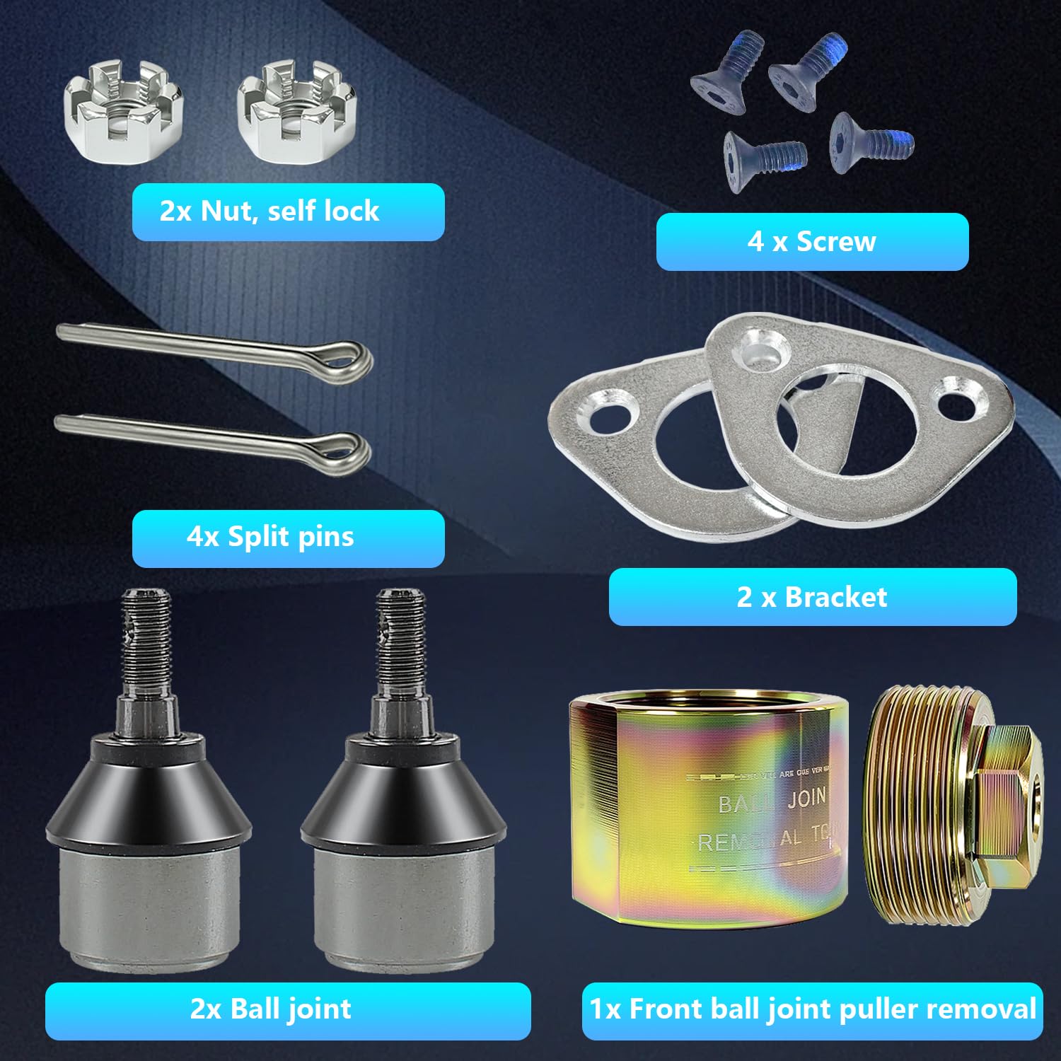 BIGLKNM ball joint and bracket components in close-up for precise fit