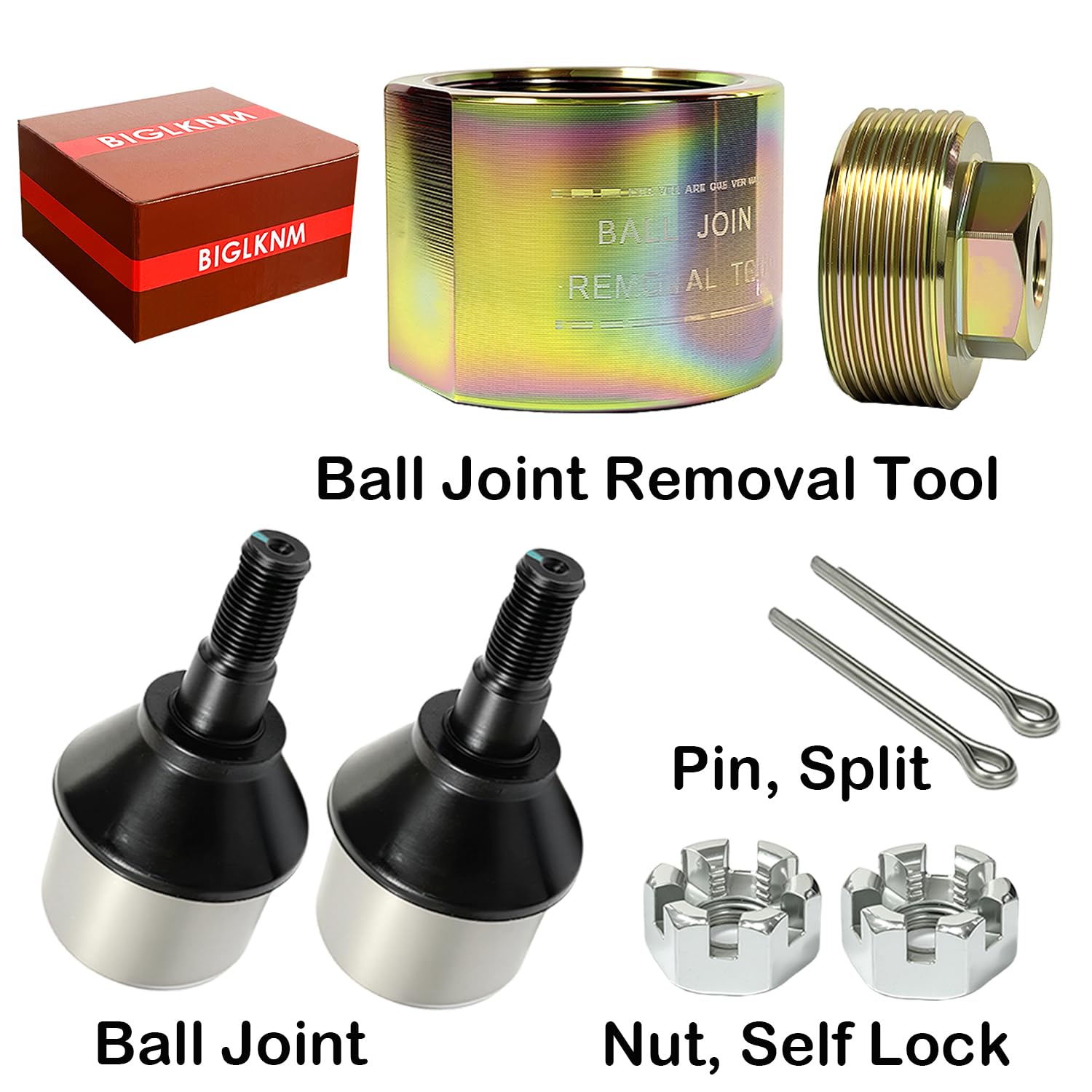 BIGLKNM ball joint removal tool shown in step-by-step setup for Polaris maintenance