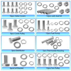 BIGLKNM carb stud kit image showing contents for reliable carb mounting