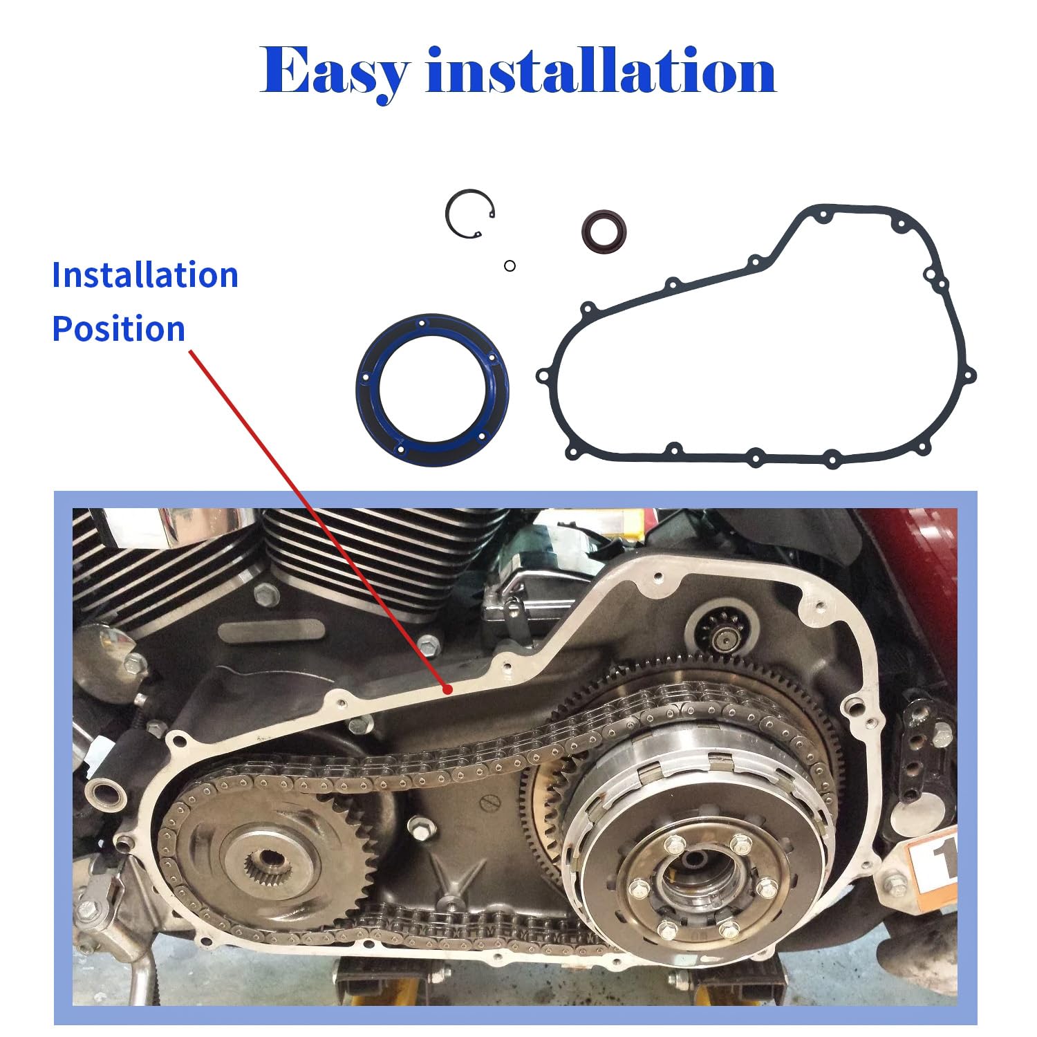BIGLKNM retaining ring 60678-85 detail demonstrates secure clutch cover fit.
