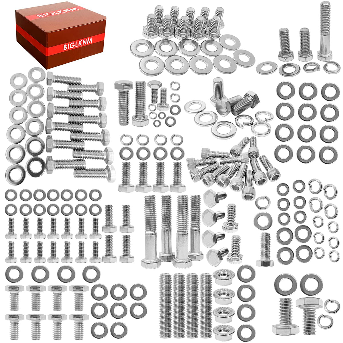 BIGLKNM small-block header bolts for Chevy engines with precise fit and easy installation