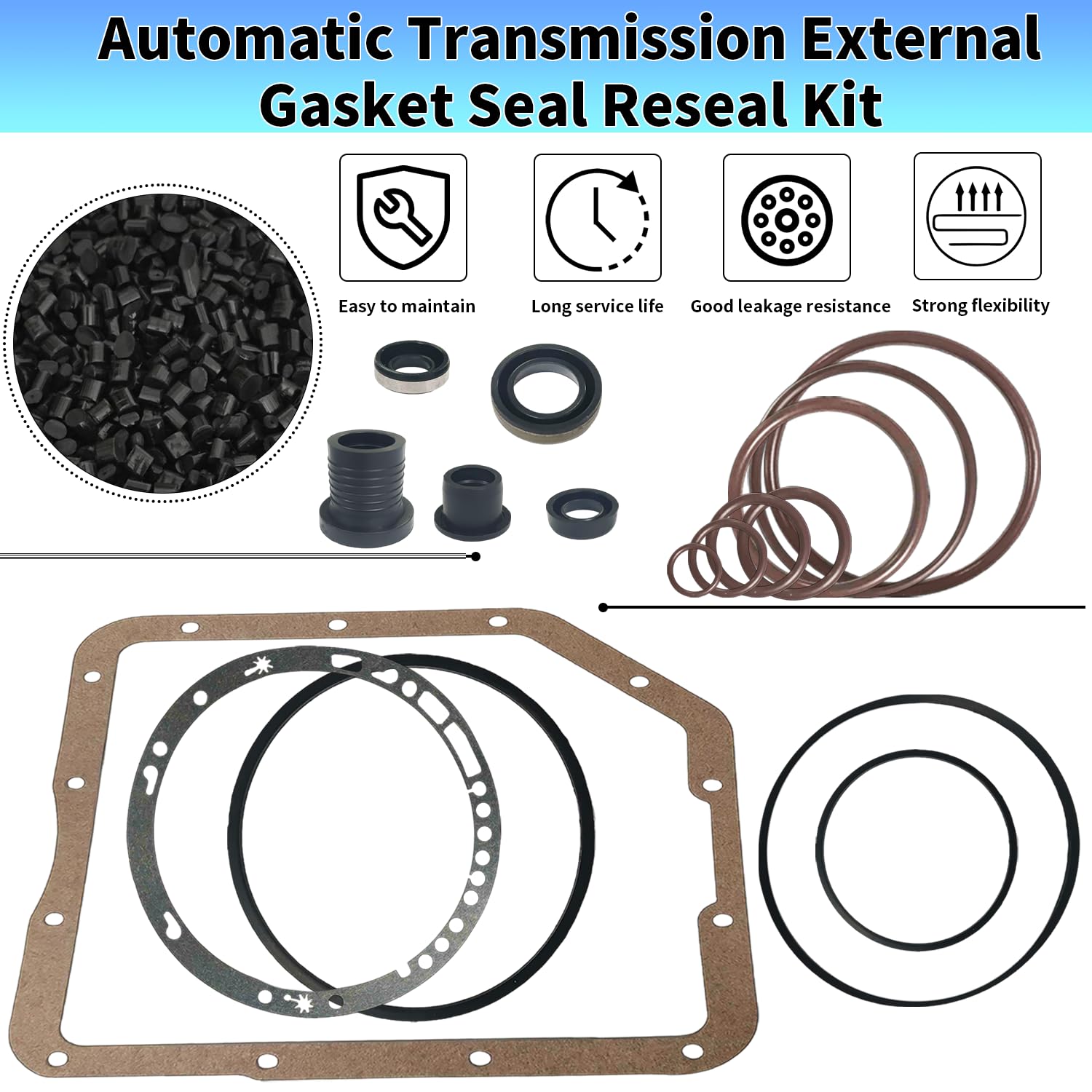 BIGLKNM TH350 seal kit durability material highlighting corrosion and heat resistance.