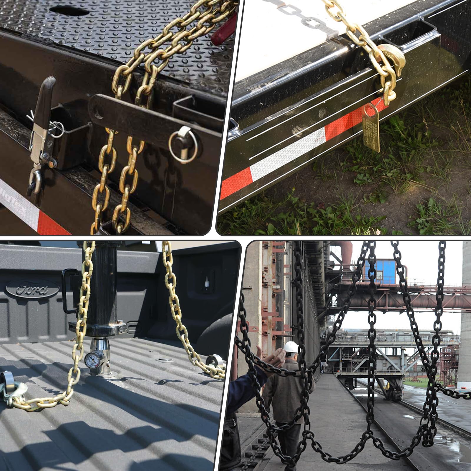 BIGREAT yellow chain demonstrates durable hauling solution.
