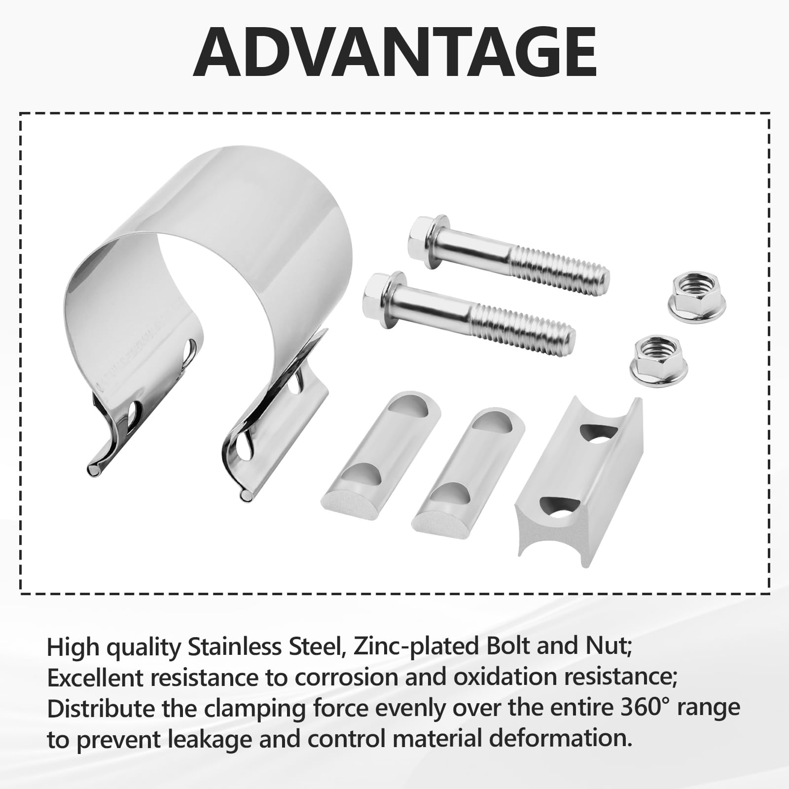 BIGREAT universal-fit exhaust clamp works with common systems for flexibility.