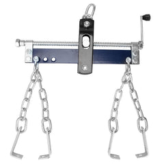 BIG RED AT32100UR engine leveler side view, highlighting robust steel build for garage use.