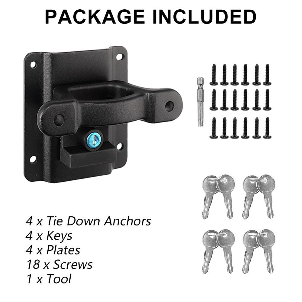 BIHEE 4-pack tie-down brackets simplify adding tether points in your truck bed