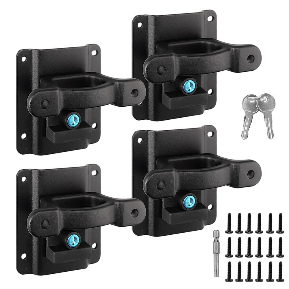 BIHEE tie-down anchors plates 4-pack for secure truck bed cargo