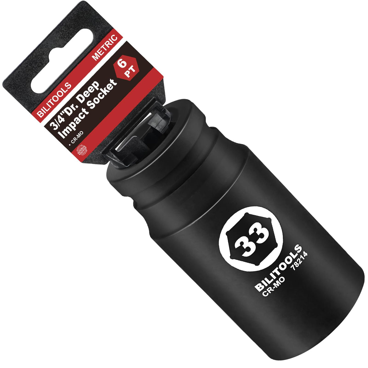 BILITOOLS 33mm deep impact socket for fast 3/4 inch drive axle nut work.