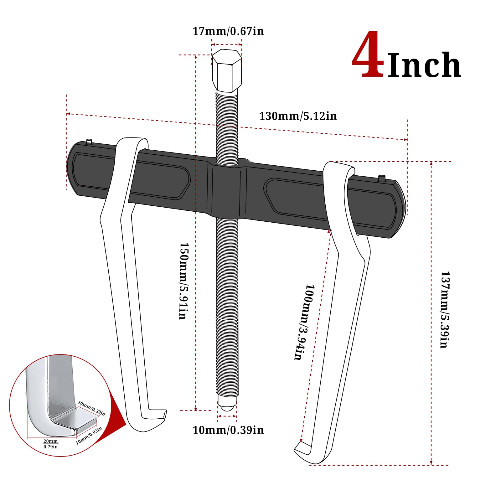 BILITOOLS 3-inch 2-jaw puller handling small gears and bearings