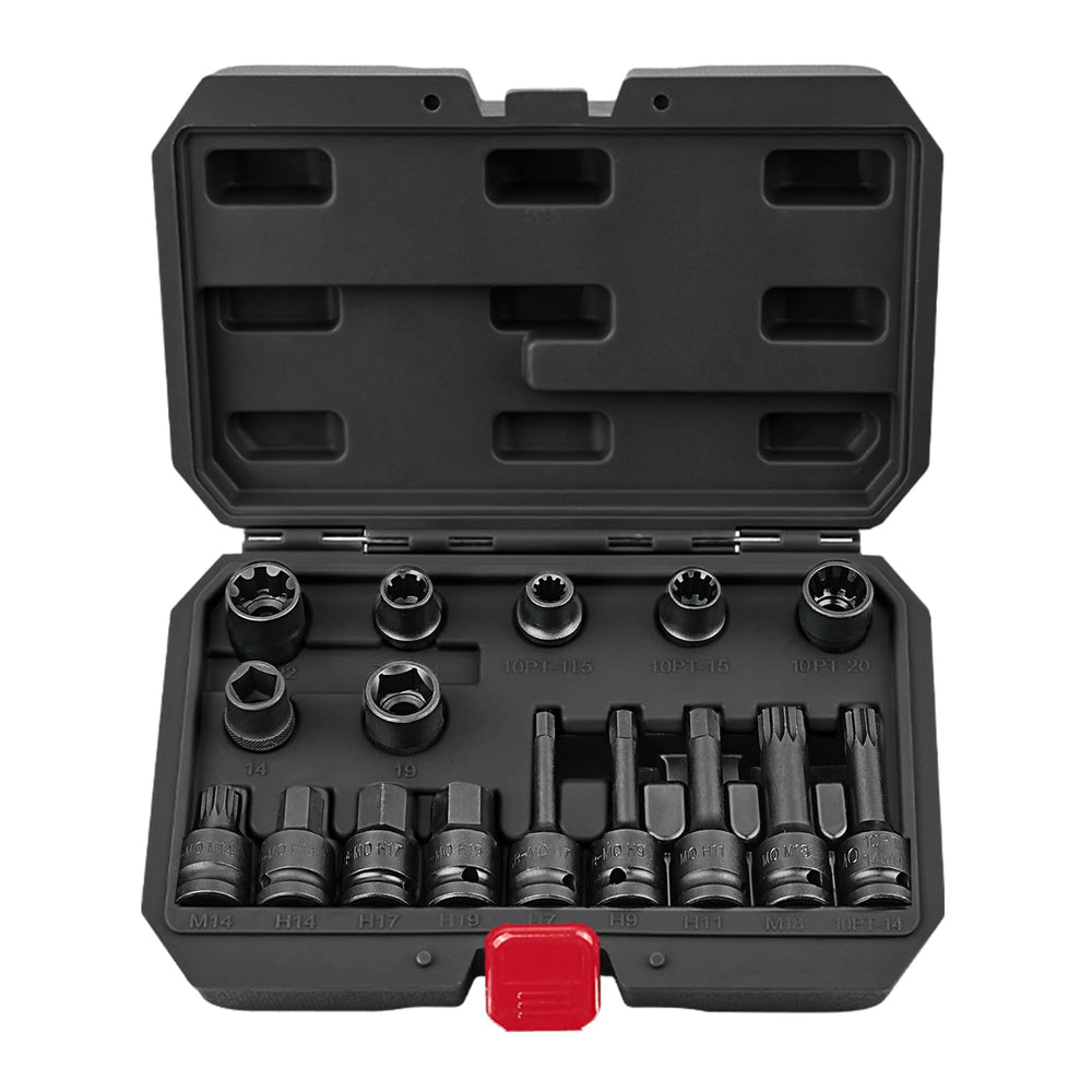 BILITOOLS brake caliper socket set in 5pt 14-19mm for versatile brake maintenance.