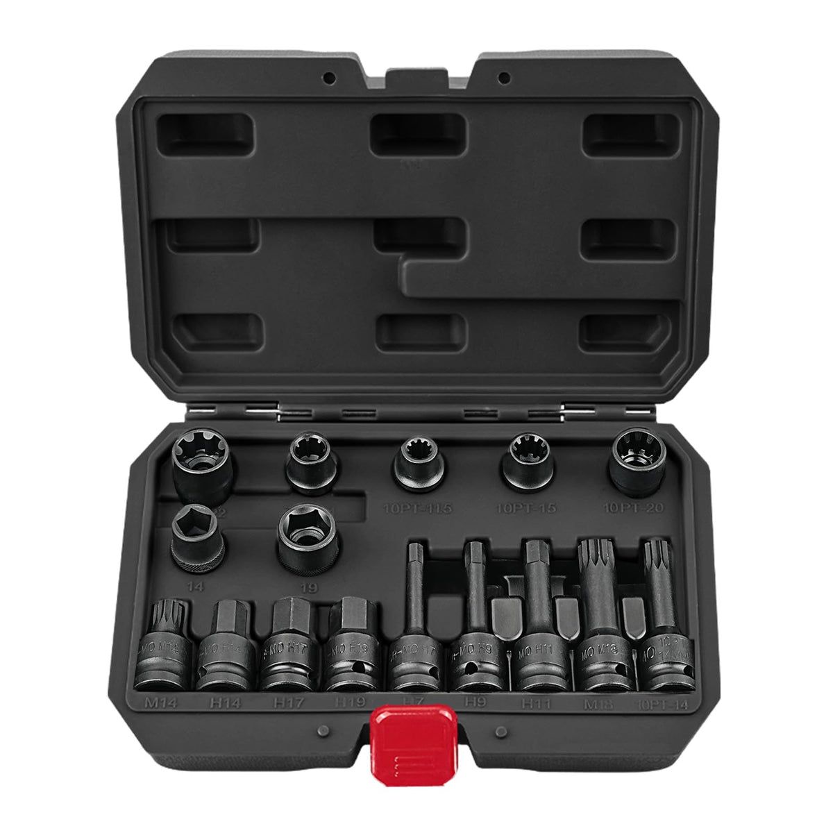 BILITOOLS brake caliper socket set in 5pt 14-19mm for versatile brake maintenance.