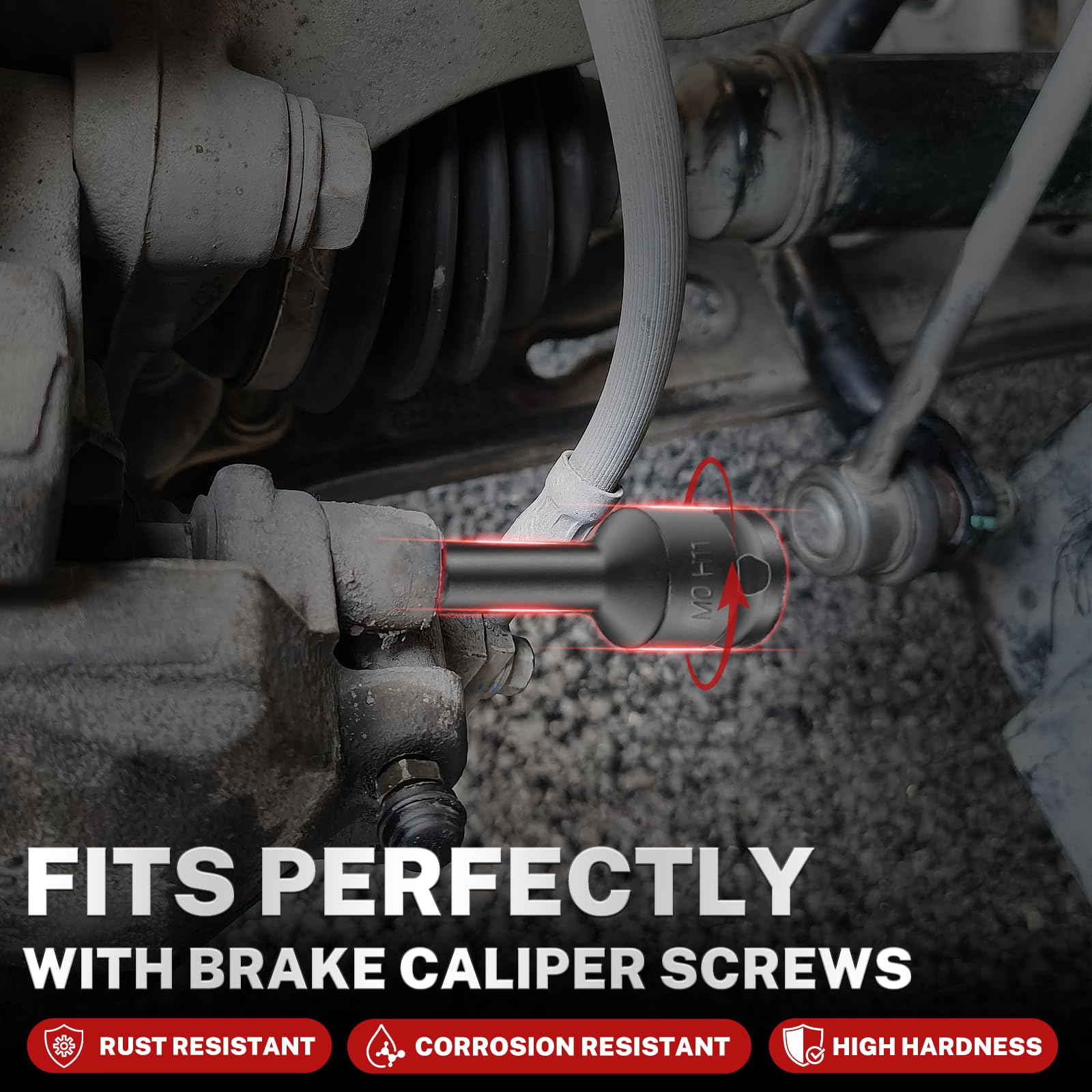BILITOOLS brake caliper socket set 7pt 14-22mm for various caliper models.