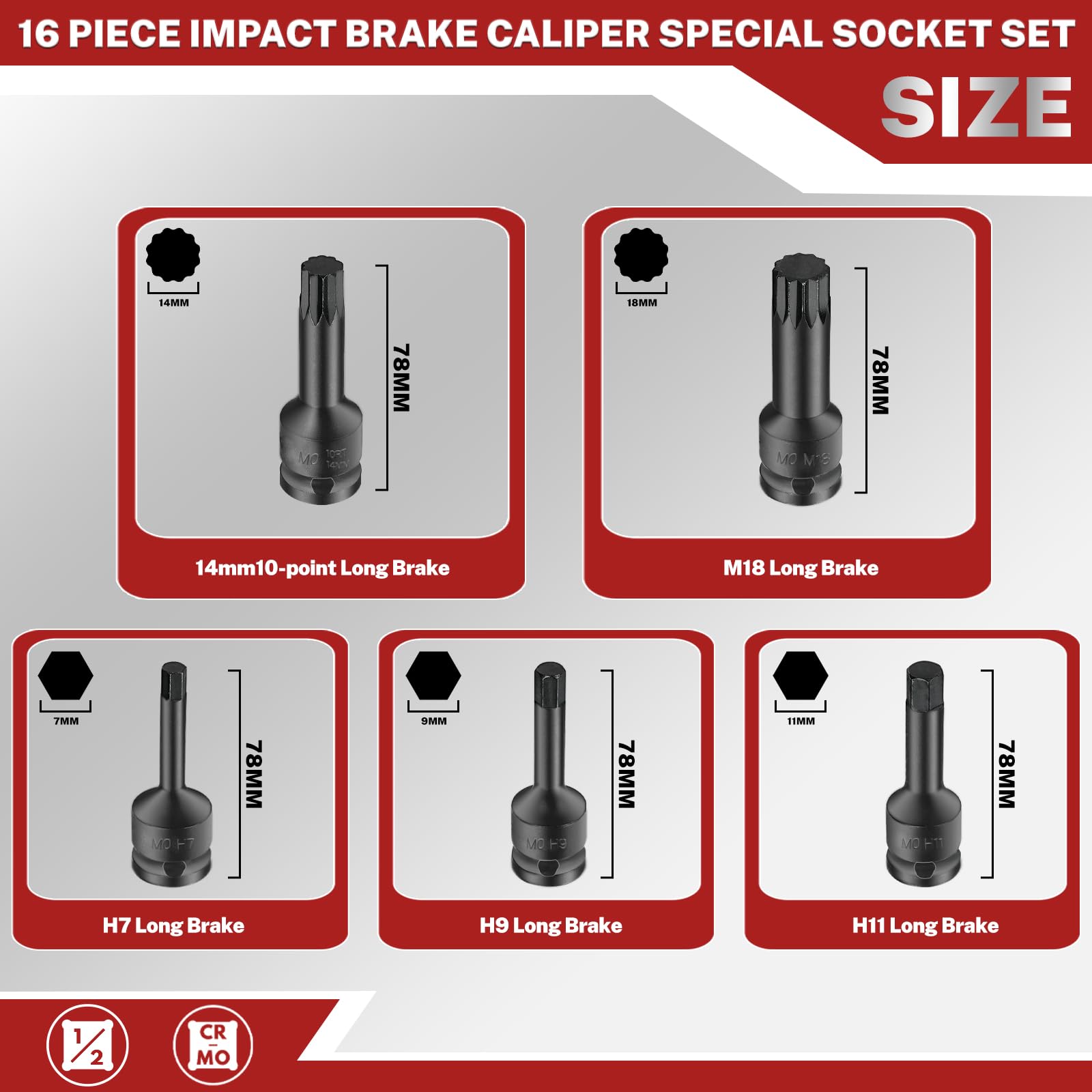 BILITOOLS blow-mold case keeps every socket securely in place.