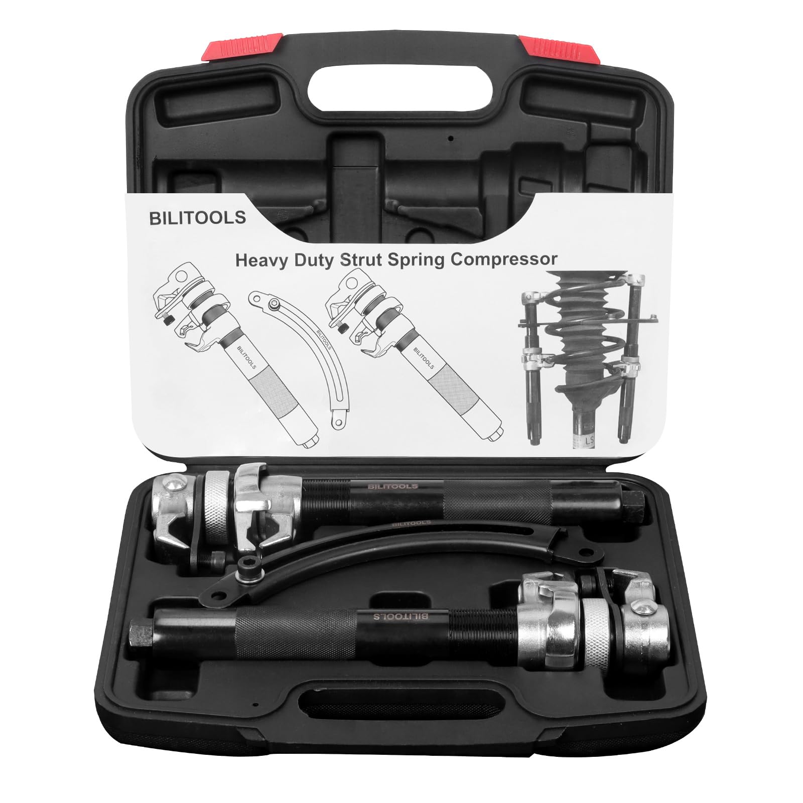 BILITOOLS coil spring compressor assembly with secure grip for safe suspension work