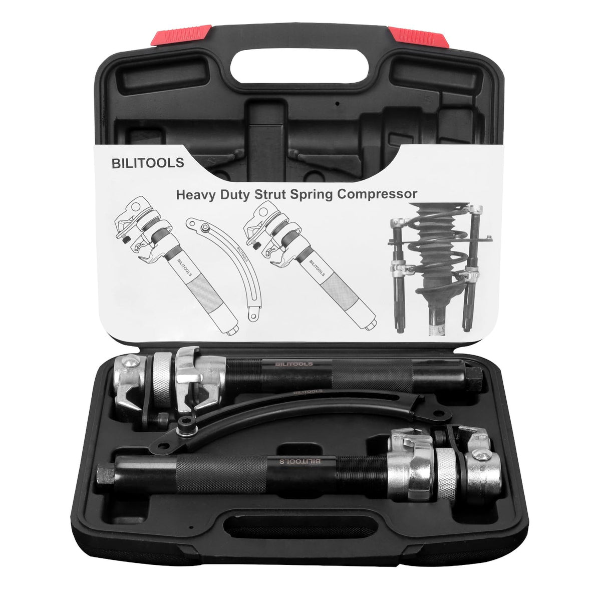 BILITOOLS coil spring compressor assembly with secure grip for safe suspension work