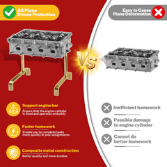 BILITOOLS cylinder head stand provides a 9-inch height for clear access during tasks.