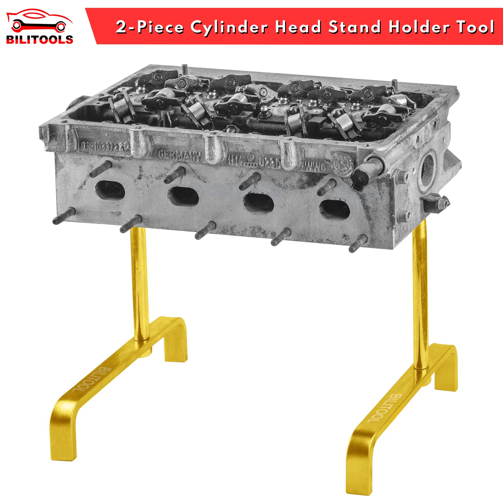 BILITOOLS cylinder head stand offers a durable base for reliable support in workshops.