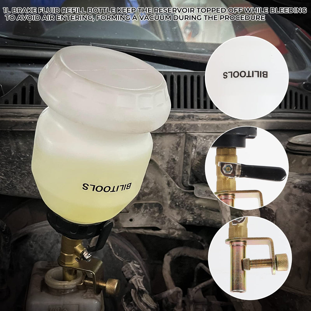 BILITOOLS durable PE tank and silicone hoses ensure leak-free sealing.