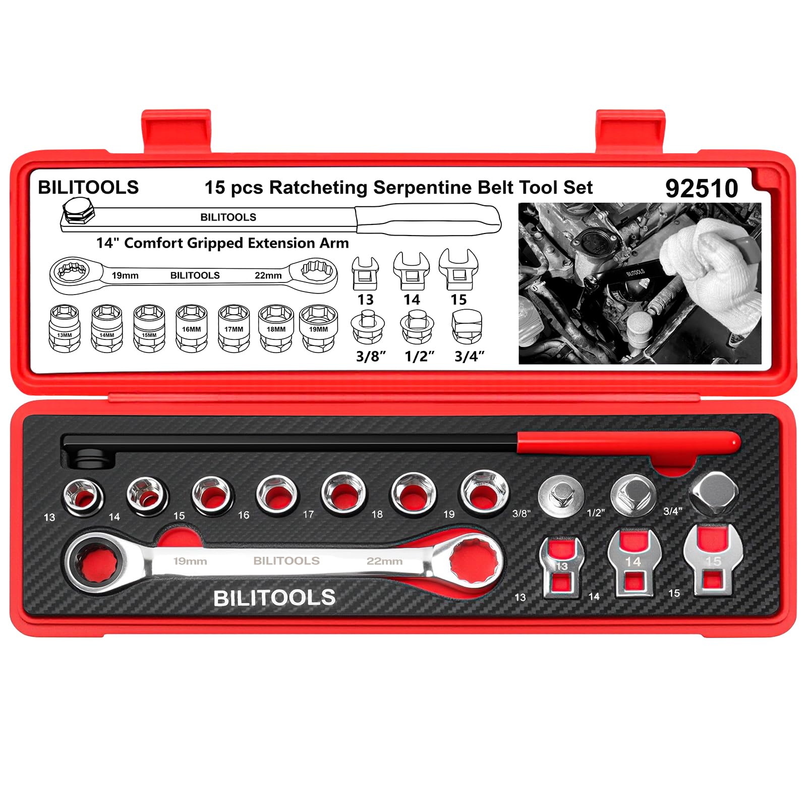BILITOOLS low-profile sockets fit tight spaces in engine bays.