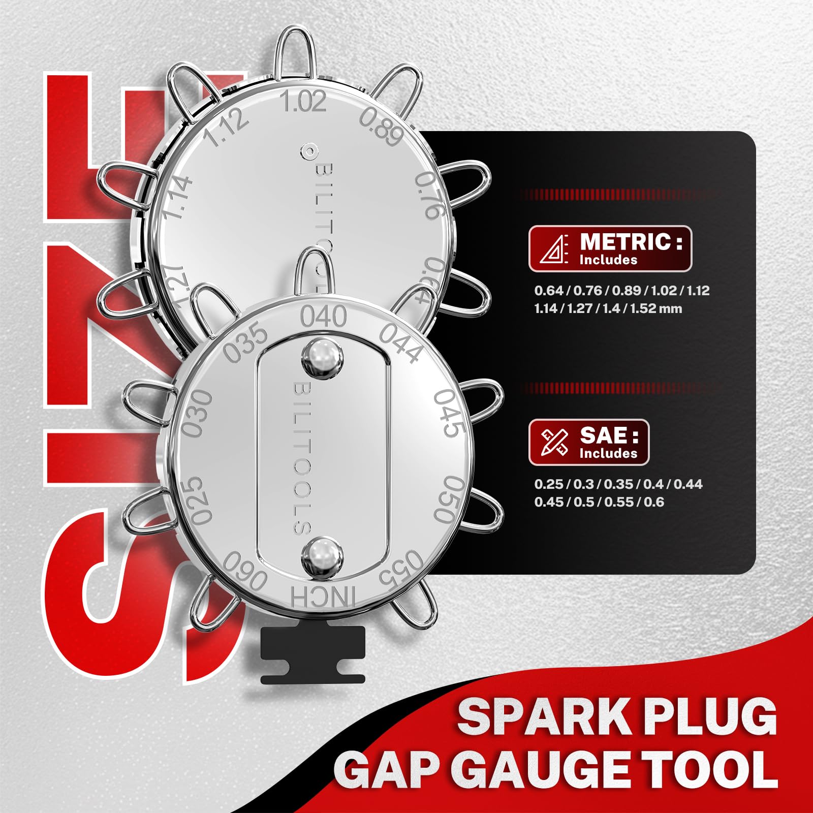 BILITOOLS spark plug socket 14mm with precise edge for snug fit.