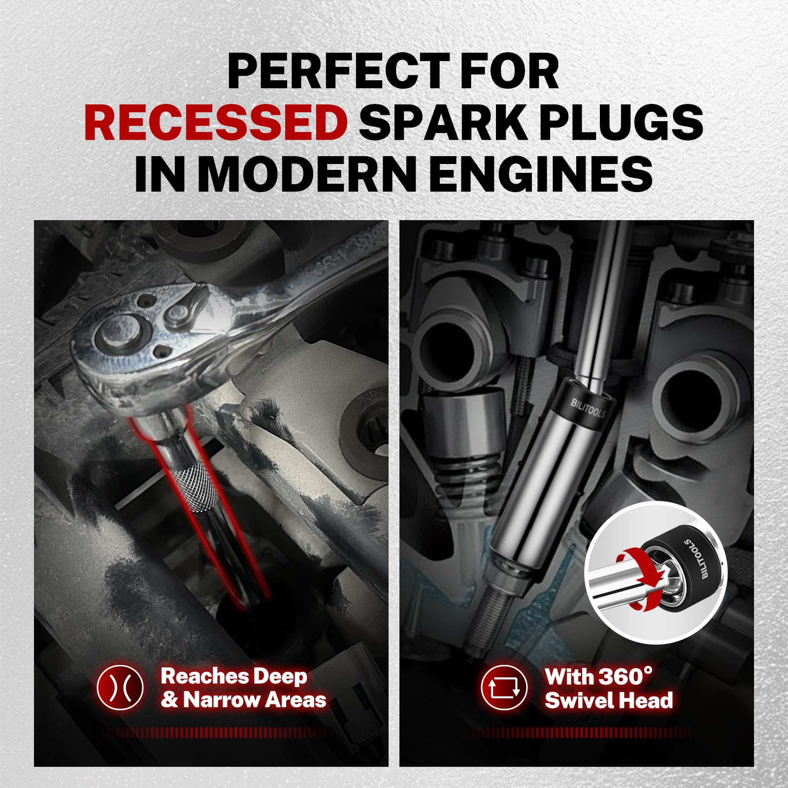 BILITOOLS spark plug socket case keeps sockets organized and portable.