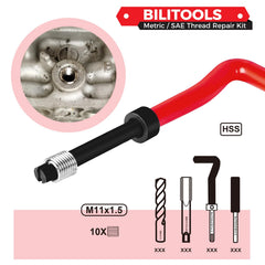 BILITOOLS stainless inserts restore durable threads in metal