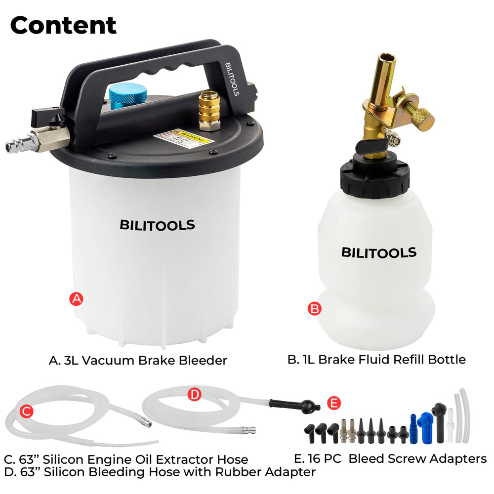 BILITOOLS vacuum bleeding advantage for ABS systems reduces mess.