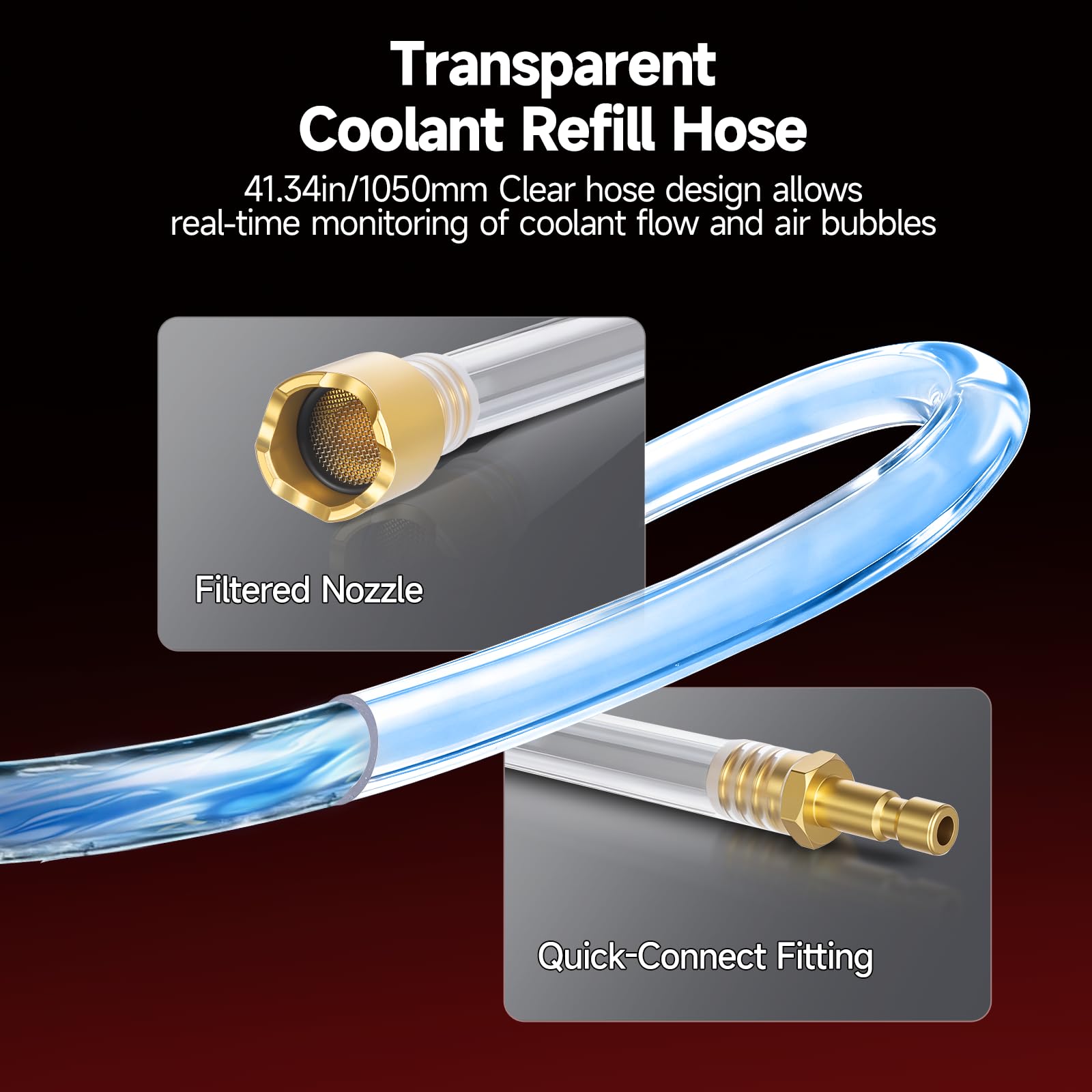 BILITOOLS venturi adapter illustrates vacuum assist for quick fills