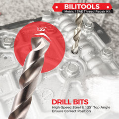 BILITOOLS 135° apex twist drill provides strong penetration and efficiency.