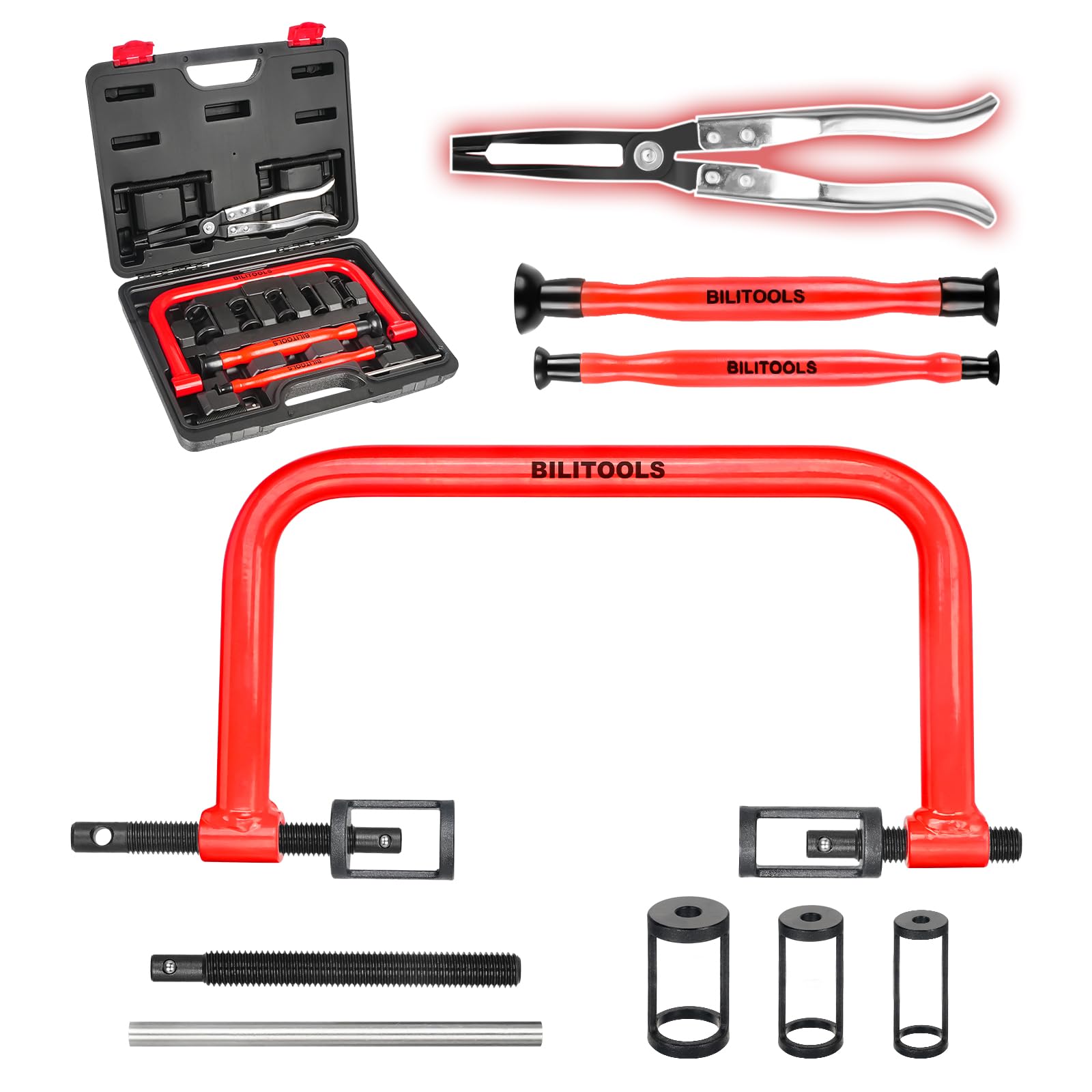 BILITOOLS 13pcs valve spring compressor with hand lever for easy valve work