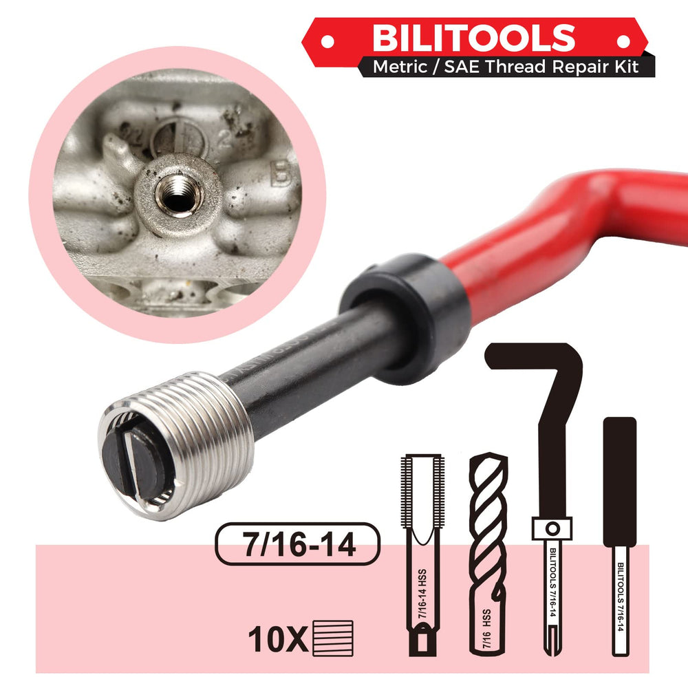 BILITOOLS 304 stainless thread inserts provide durable, high-torque capable repairs.