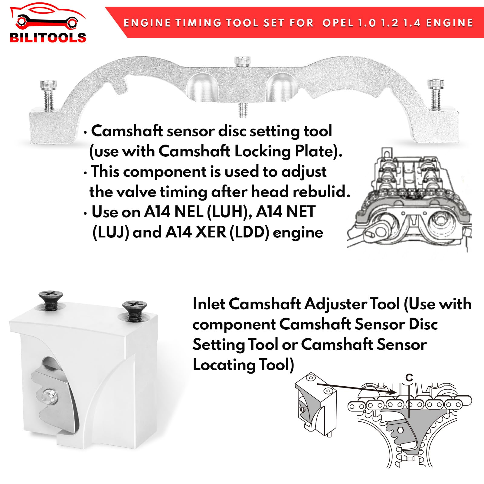 Bilitoools belt tensioner pin maintains alignment during belt tasks