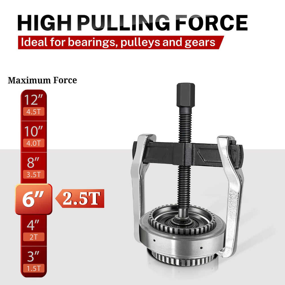 BILITOOLS gear puller in use on a pulley during maintenance.