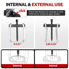 BILITOOLS internal external reversible design for versatile pulling in tight spaces.