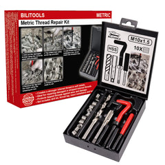 BILITOOLS M10x1.5 thread repair kit in case enabling durable repairs on metal surfaces