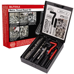BILITOOLS M6x1.0 HSS drill in action for clean, durable thread repairs.