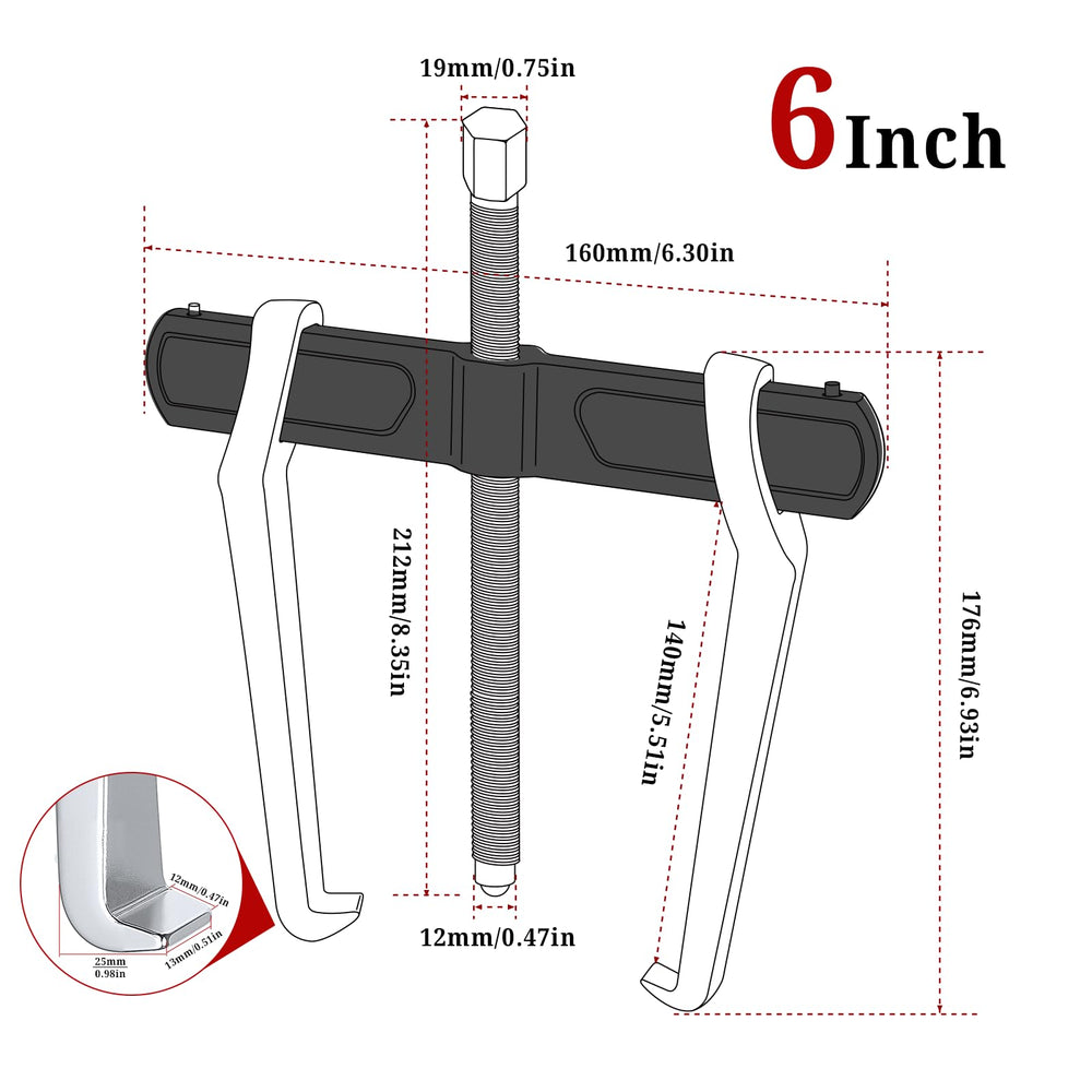 BILITOOLS six-size gear puller set covers parts from small to large.