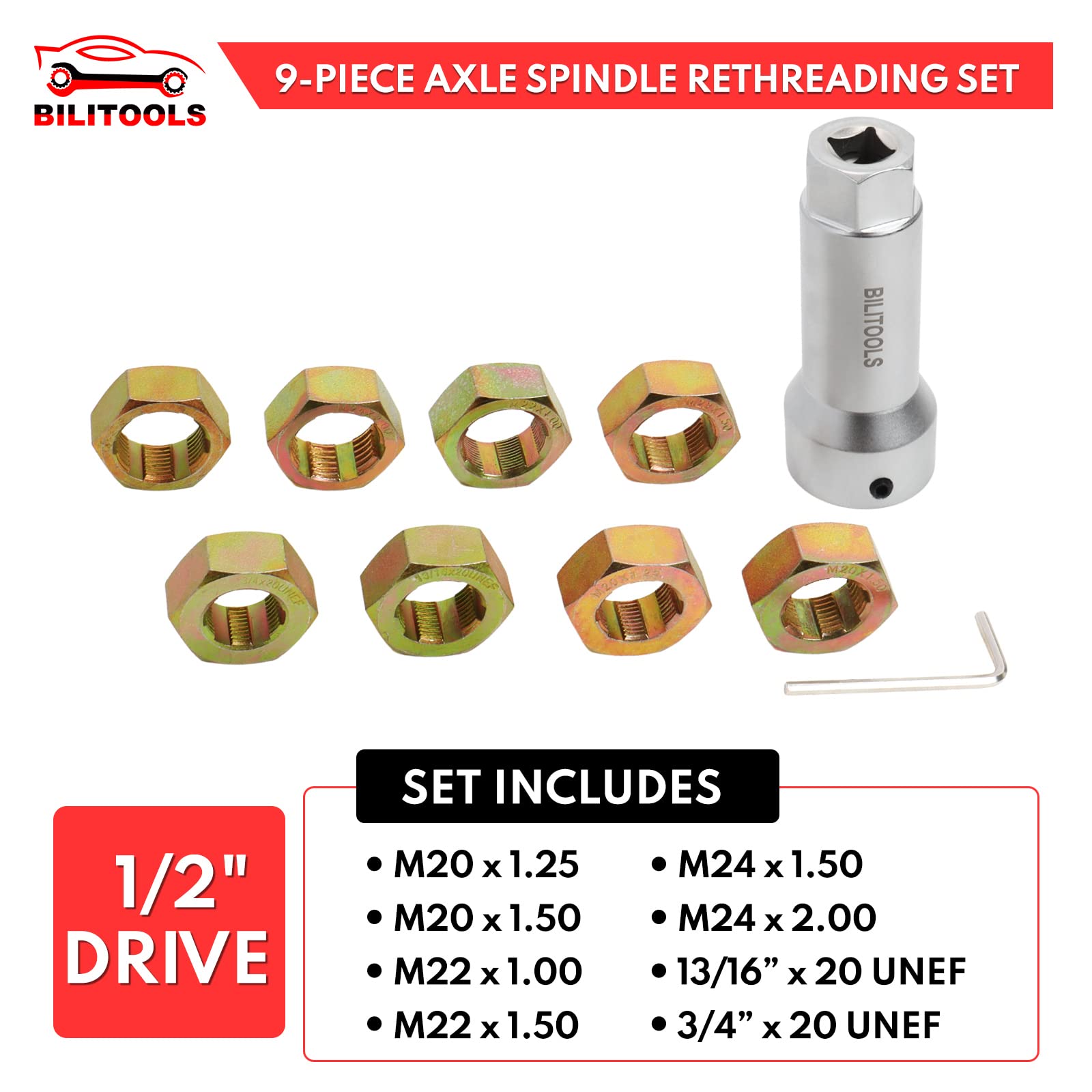 BILITOOLS thread chasers M20x1.5 restore alignment on fasteners