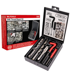 BILITOOLS thread repair kit in its sturdy case for easy transport and field work.