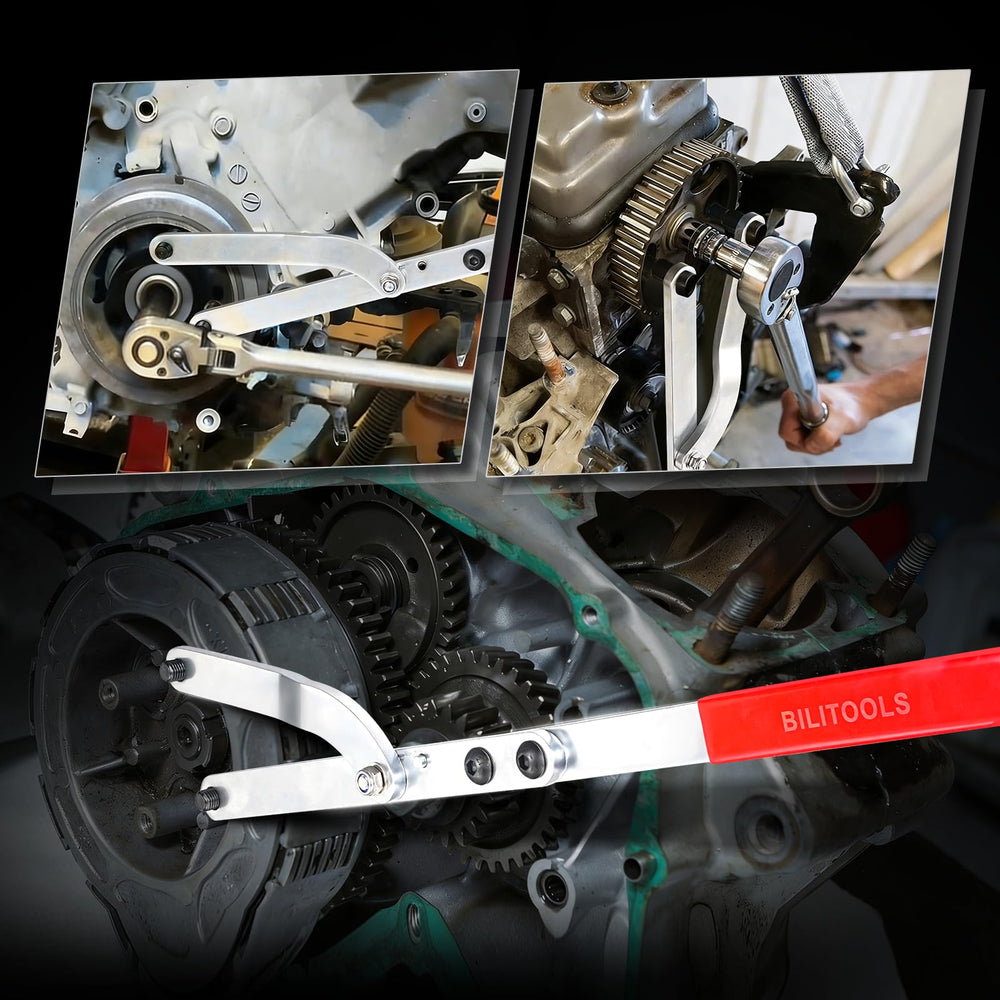 BILITOOLS wide-range adjustment accommodates most pulley sizes.