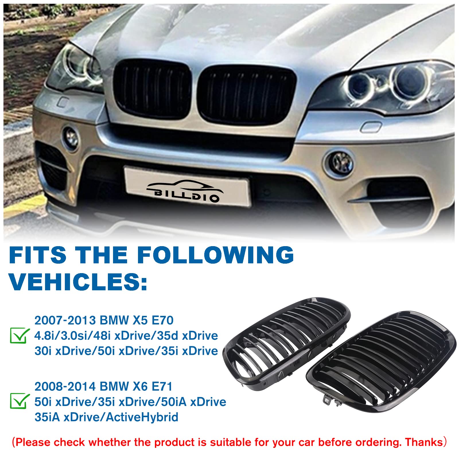 BILLDIO ABS material front grille emphasizes durability and finish