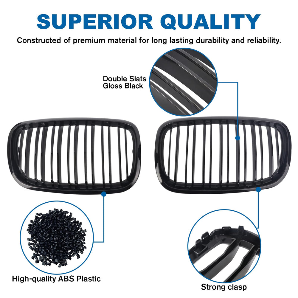 BILLDIO BMW X6 E71 front grille in glossy black adds refined style