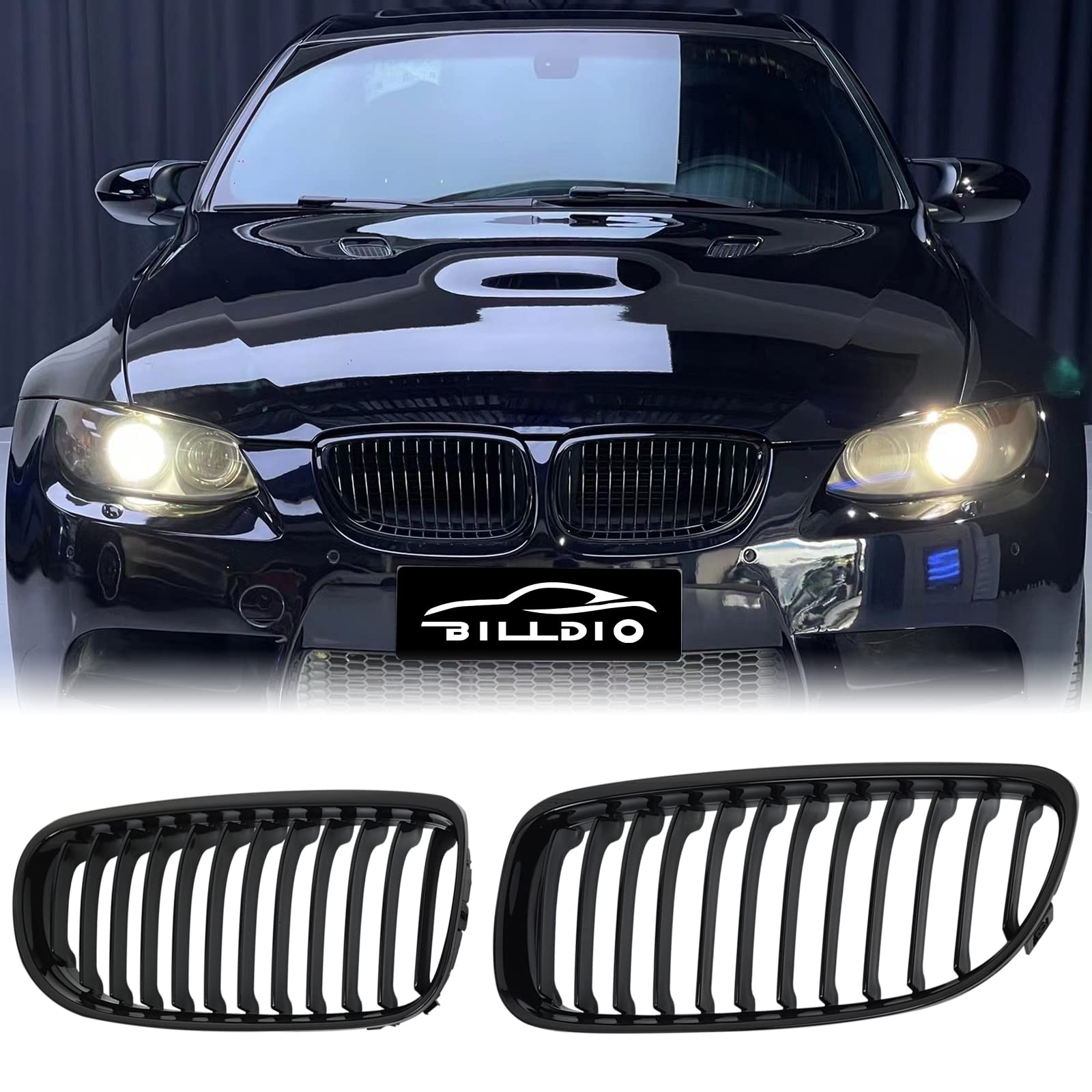 BILLDIO E90 grille with black kidney single slats enhances BMW 3 Series front end