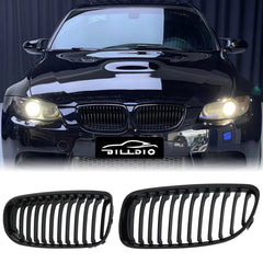 BILLDIO E90 grille with black kidney single slats enhances BMW 3 Series front end