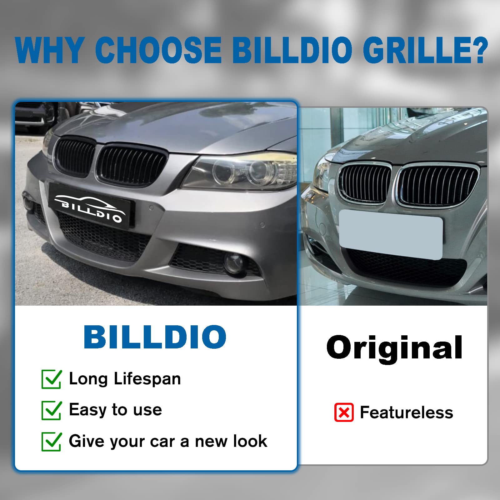 BILLDIO E90 grille shows durable, fade-resistant front fascia for daily driving