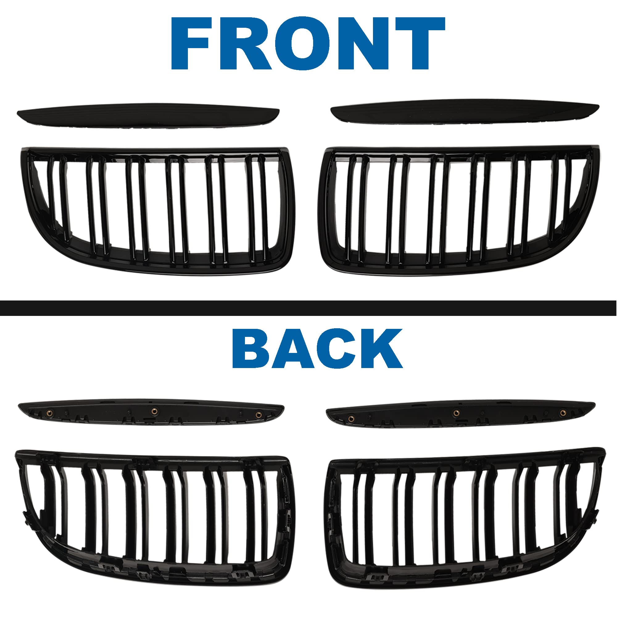 BILLDIO E90 grille durable ABS construction resisting corrosion and fading.