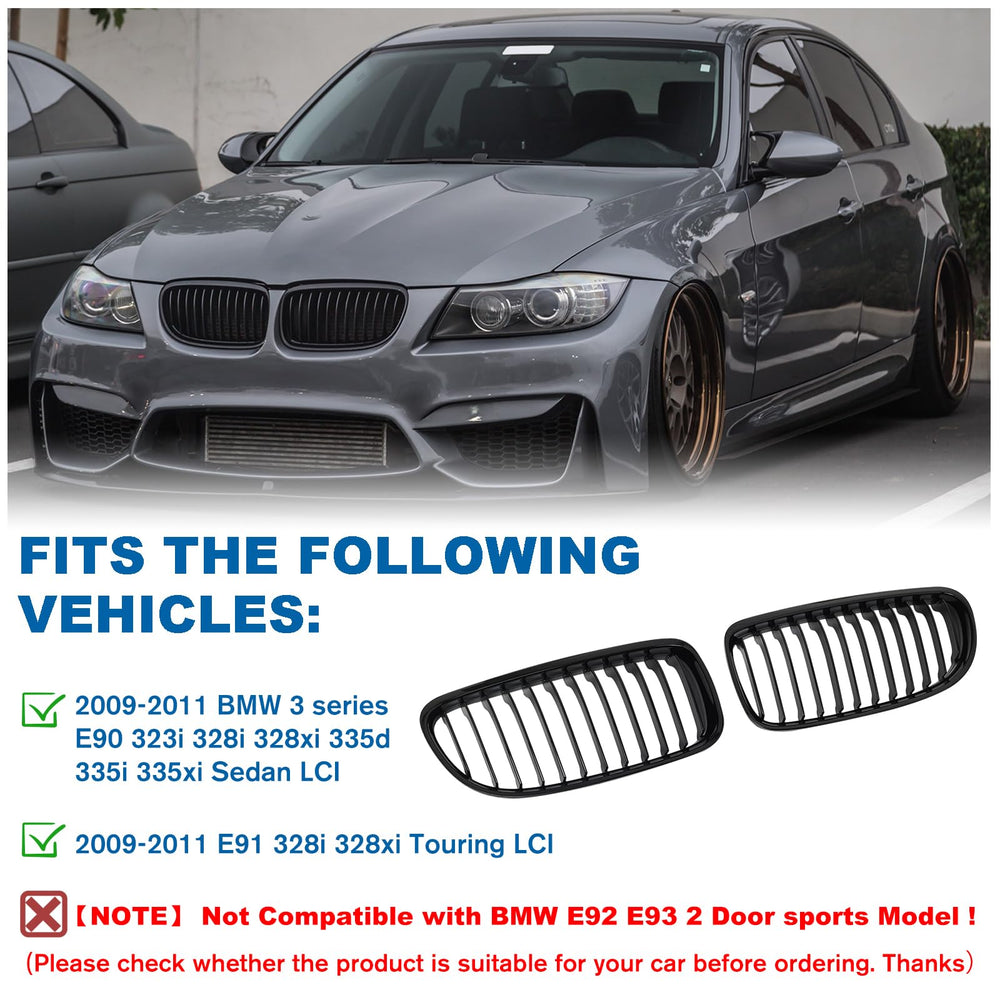 BILLDIO E90 grille demonstrates easy installation for 2009-2011 BMW 3 Series